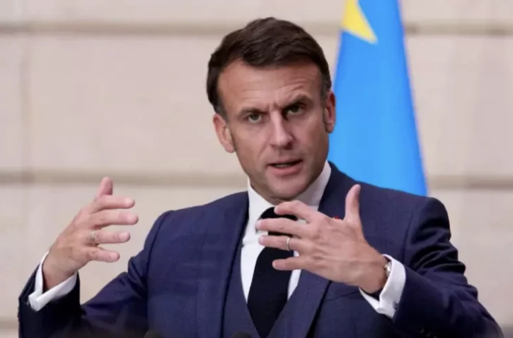 Le président français Emmanuel Macron, à l'Elysée, Paris, le 30 avril 2024 ( POOL / Christophe Ena )