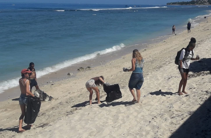 Saint-Paul : brosses à dents et casque de chantier, les bénévoles de l'association Surfrider nettoient la plage