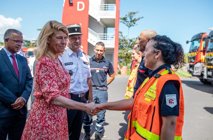 Dominique Faure en visite au Sdis du Port