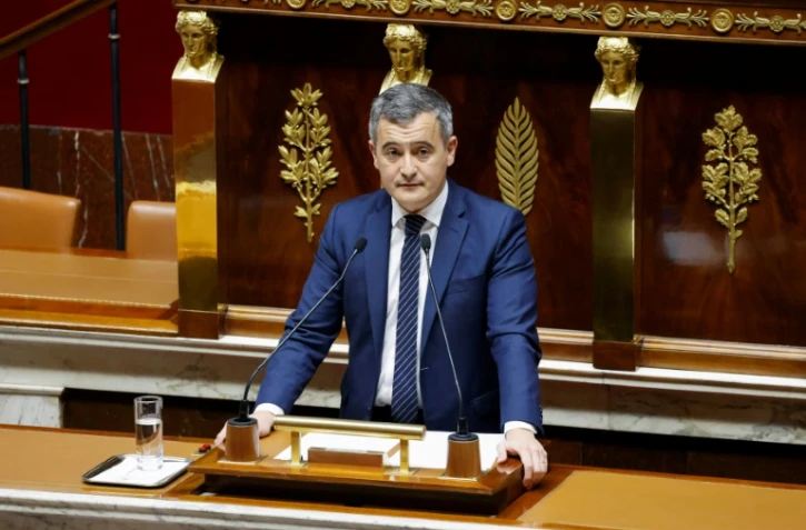 Le ministre de l'Intérieur Gérald Darmanin lors d'un débat sur la loi immigration, le 11 décembre 2023 à l'Assemblée, à Paris