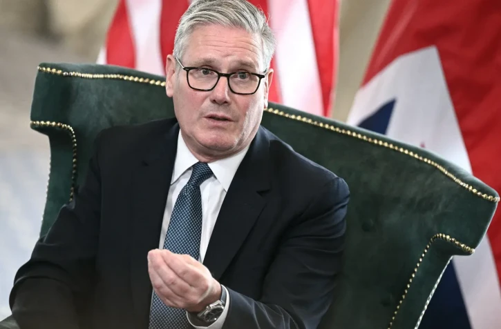 Le Premier ministre britannique Keir Starmer à Turnberry en Ecosse le 29 juillet 2025 - Photo par BRENDAN SMIALOWSKI / AFP