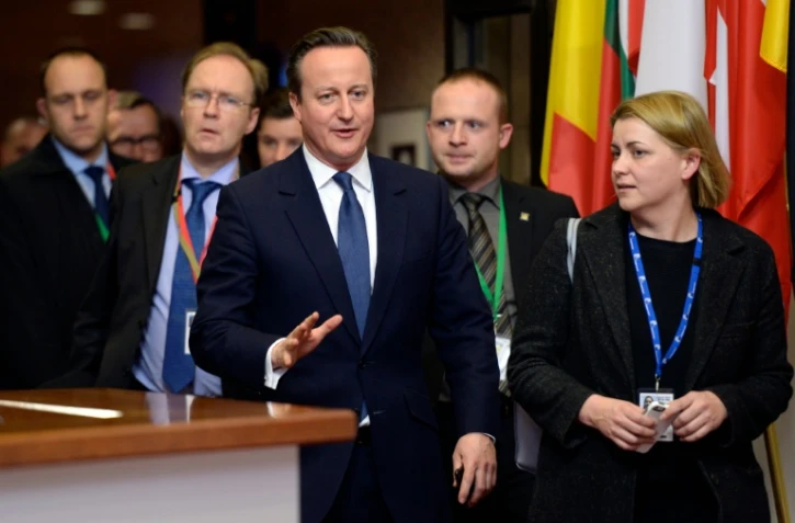 Le Premier ministre britannique David Cameron au sommet de l'UE à Bruxelles, le 19 février 2016