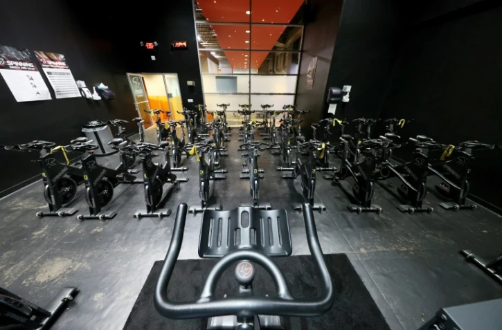 Une salle de gym vide à New York le 13 mai 2020