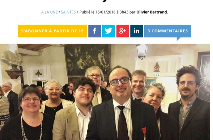 L\'avocat Patrick Payet entouré de sa famille (photo O.B. Ouest France)