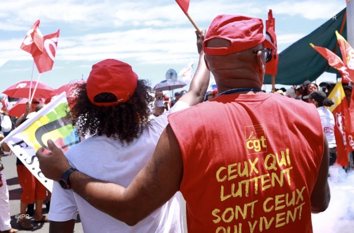 Rassemblement contre la réforme des retraites devant la CGSS de Saint-Denis le 16 janvier 2020