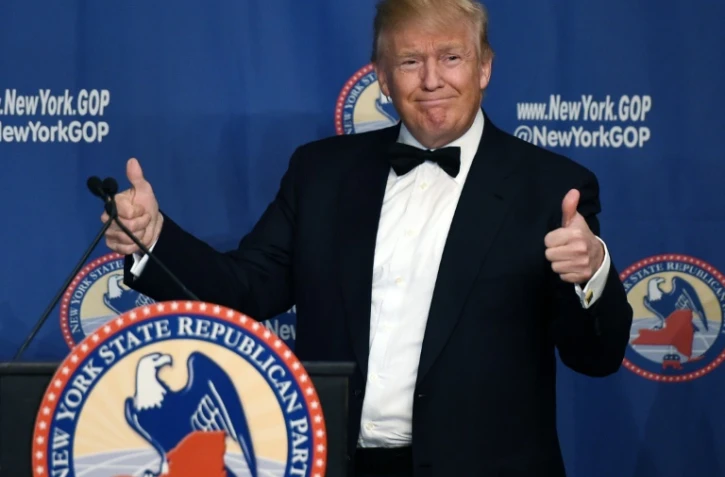 Le candidat à l'investiture républicaine Donald Trump lors d'un gala à New York, le 14 avril 2016