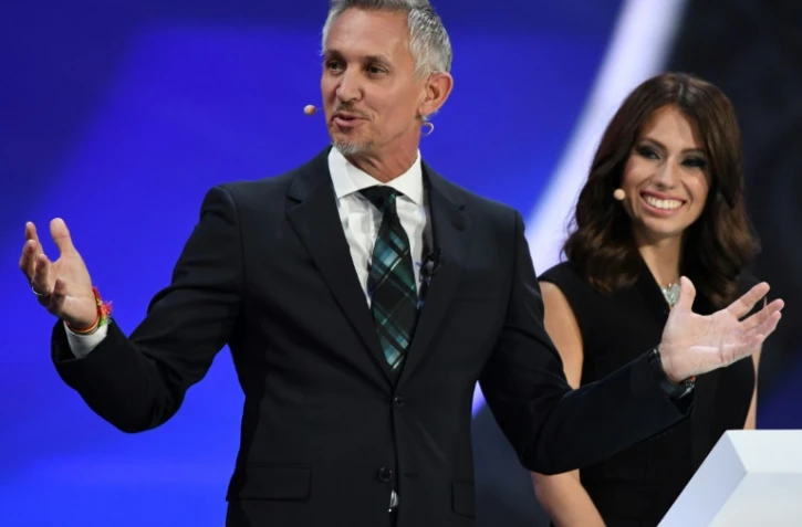 L'ancien attaquant de l'équipe d'Angleterre Gary Lineker lors du tirage au sort de la phase de groupes pour le Mondial-2018, le 1er décembre 2017 au Kremlin