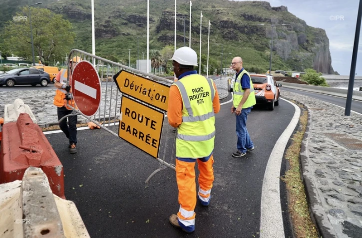 route du littoral saint-denis barachois Emnati cyclone dimanche 20 février 2022 saint benoit