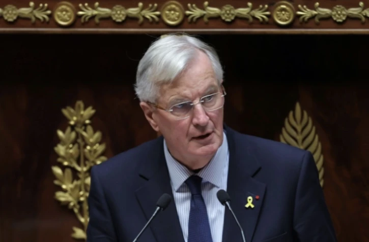 Le Premier ministre Michel Barnier le 8 octobre 2024 à l'Assemblée nationale à Paris ( AFP / Thomas SAMSON )