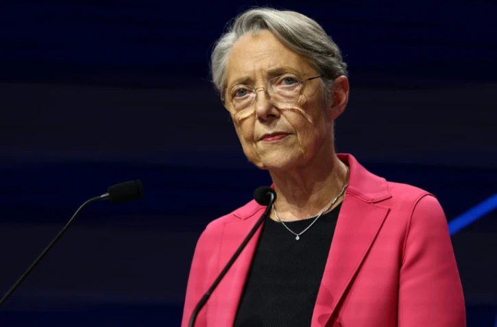 La Première ministre Elisabeth Borne lors du Conseil national du parti présidentiel Renaissance, le 15 avril 2023 à Paris