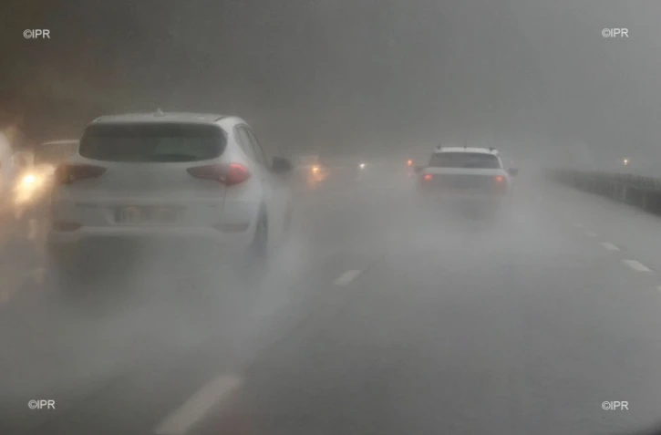 Forte pluie sur la route du littoral 21 janvier 2021