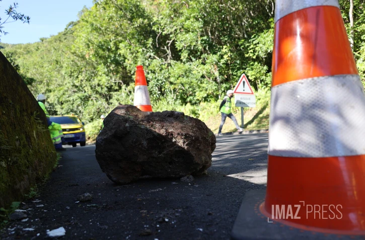 Éboulis sur la route de la Montagne 