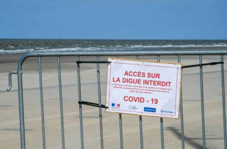 Accès interdit à la plage de Bray, dans le Nord, lors du premier confionement en mai 2020