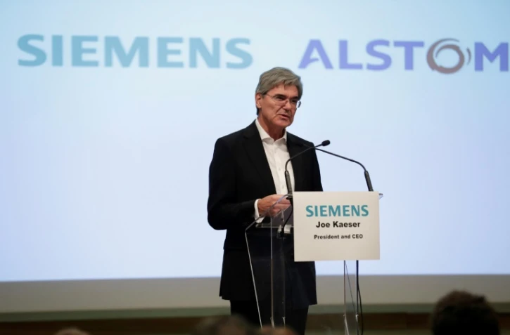 Le patron de Siemens Joe Kaeser annonce le rapprochement de son entreprise avec Alstom à Paris le 27 septembre 2017
