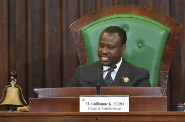 Le président de l'Assemblée nationale ivoirienne et ex-chef de la rébellion Guillaume Soro, le 10 janvier 2017 à Abidjan