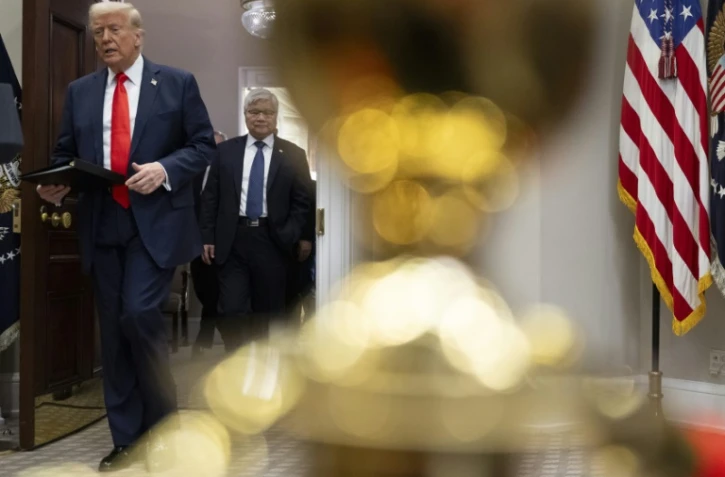 Le président américain Donald Trump et le patron de TSMC C.C. Wei, le 3 mars 2025 à la Maison Blanche