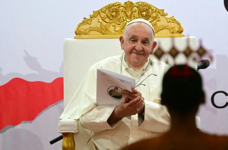 Le pape François rencontre des jeunes au Centro de Convercoies à Dili, au Timor oriental, le 11 septembre 2024