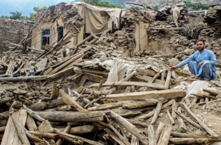Une maison détruite, au lendemain d'un tremblement de terre dans le district de Dara-i-Nur, dans la province de Nangarhar, le 3 septembre 2025 en Afghanistan ( AFP / - )