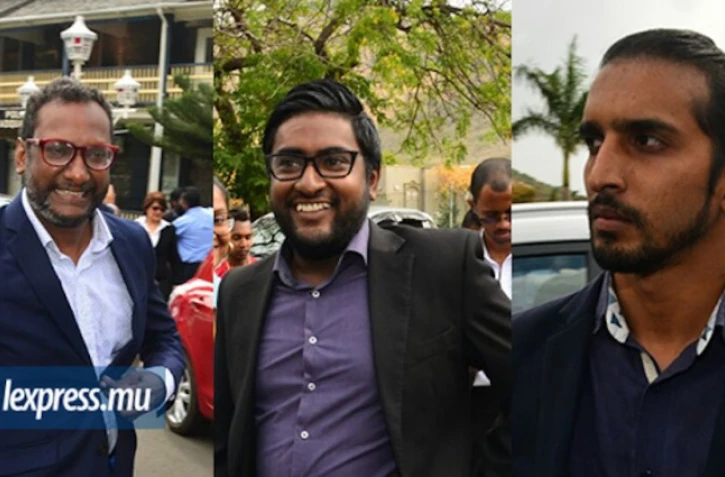 Nad Sivaramen, directeur des Publications de La Sentinelle, les journaliste Axcel Chenney et Yasin Denmamode.