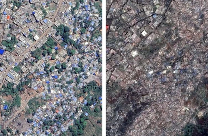 Mayotte : les photos satellites dévoilent l'ampleur de la catastrophe après le passage du cyclone
