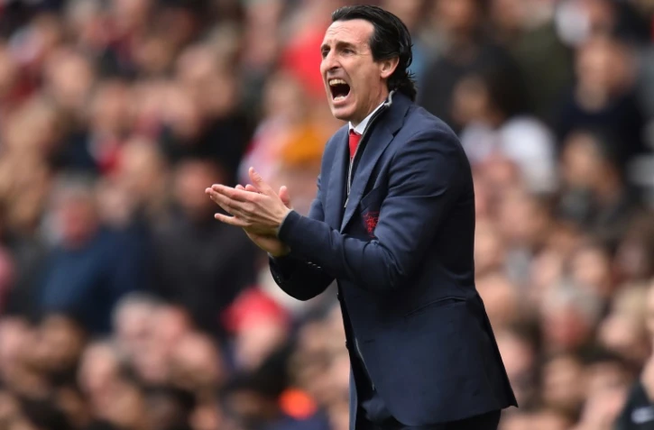 L'entraîneur espagnol d'Arsenal, Unai Emery, lors du match de Premier League face à Brighton, à Londres, le 5 mai 2019