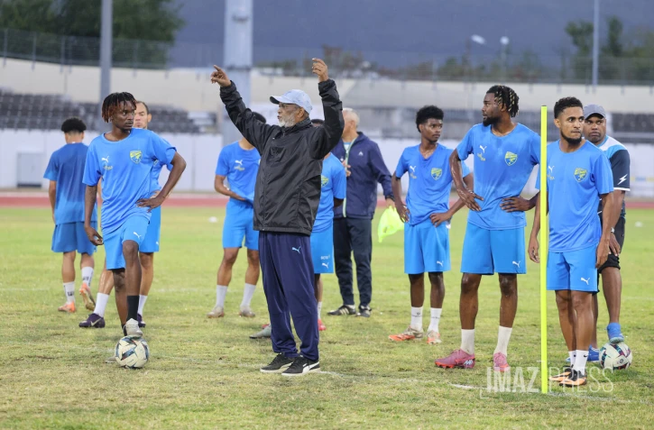 entrainement de la saint pauloise fc pour la finale de la coupe de la reunion 