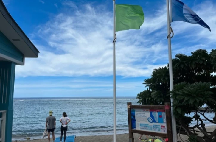 Drapeau vert à Saint-Leu