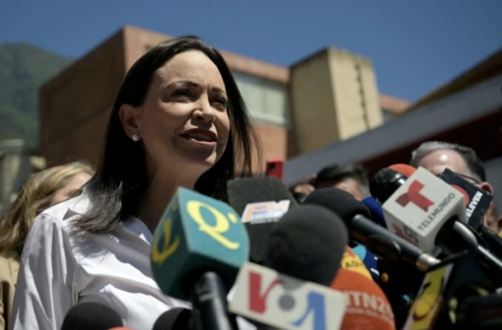 La cheffe de l'opposition, Maria Corina Machado, à Caracas le 29 janvier 2024 ( La cheffe de l'opposition, Maria Corina Machado, à Caracas le 29 janvier 2024 ( AFP / Federico Parra )AFP / Federico Parra )