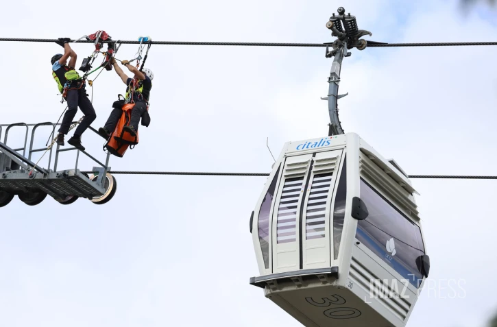 exercice évacuation téléphérique papang