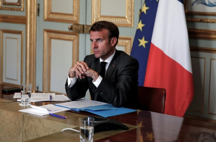 Le président Emmanuel Macron, le 18 mai 2020 à l'Elysée à Paris