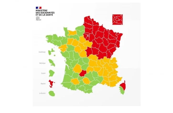 Carte météo des départements coronavirus 30 avril