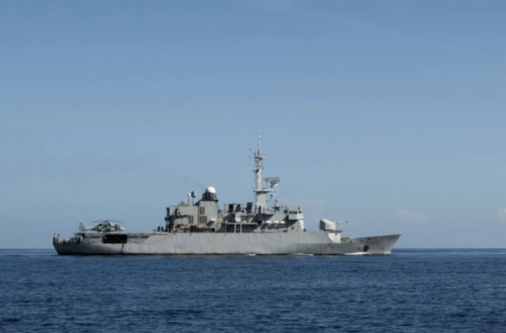 La frégate FS Ventose de la Marine française en mission en mer au large de la Martinique, le 15 novembre 2024 aux Antilles ( AFP / JULIEN DE ROSA )