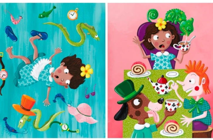 Joëlle Ecormier et Modeste Madoré revisitent le célèbre Alice aux pays des merveilles.