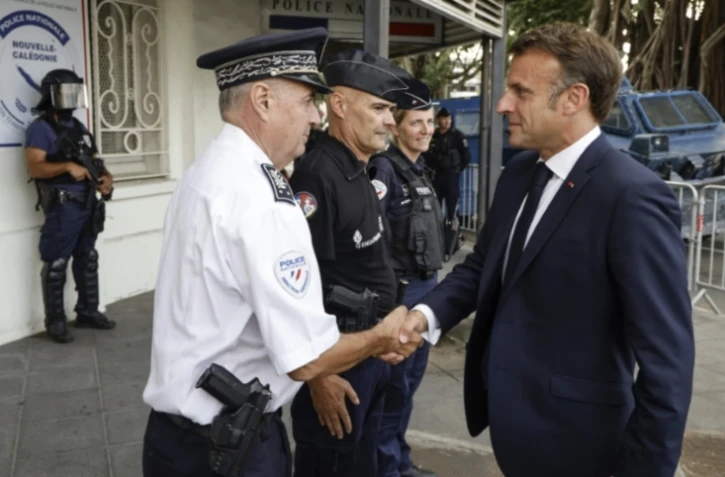 Emmanuel Macron à Nouméa en Nouvelle-Calédonie le 23 mai 2024 ( POOL / LUDOVIC MARIN )