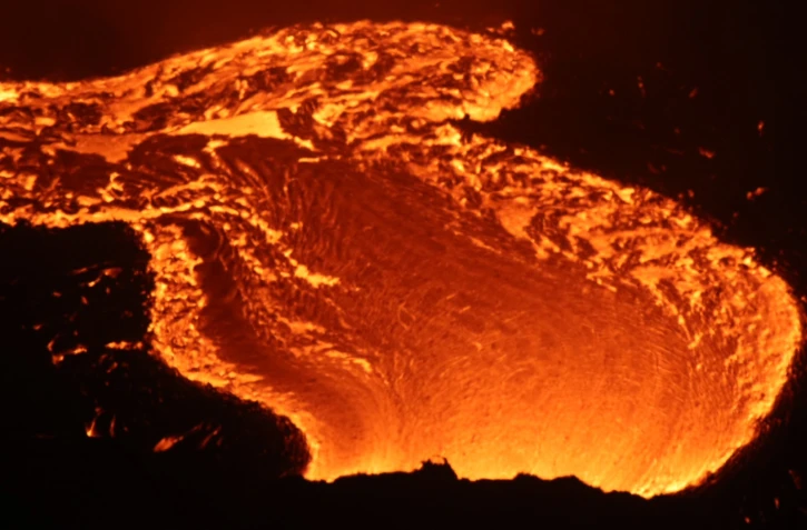 Le volcan en éruption