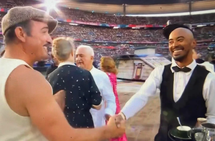 Le danseur réunionnais Nicolas Medea en cérémonie d'ouverture de la Coupe du monde de rugby