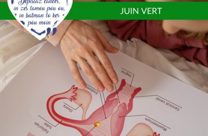 juin vert affiche pour le dépistage du cancer du col de l'utérus