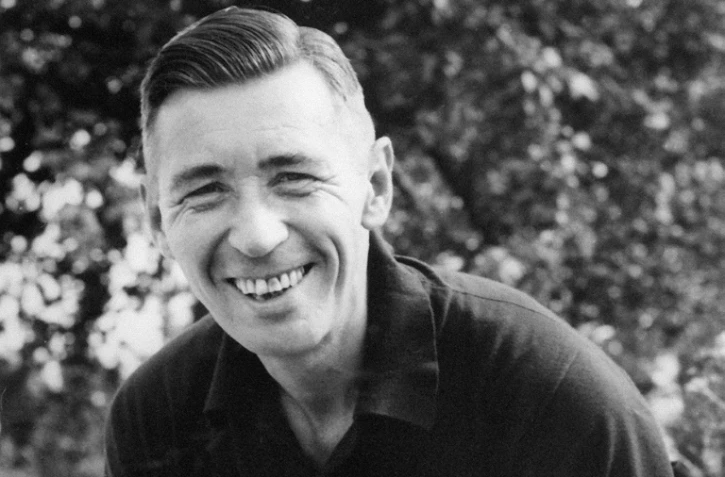 Portrait daté de 1959 du dessinateur belge Georges Remi, dit Hergé, créateur du personnage de bande dessinée "Tintin"