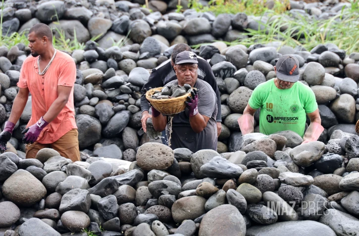 prépartion des canaux pour la pêche du bichique 