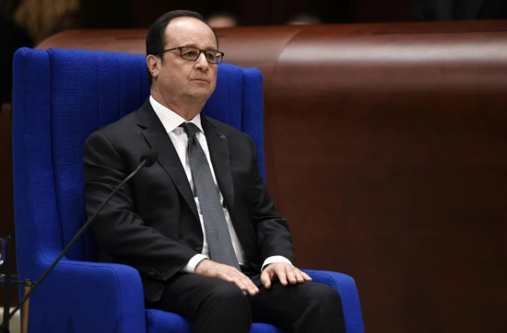 Le président François Hollande au Conseil de  l'Europe le 11 octobre 2016 à Strasbourg 