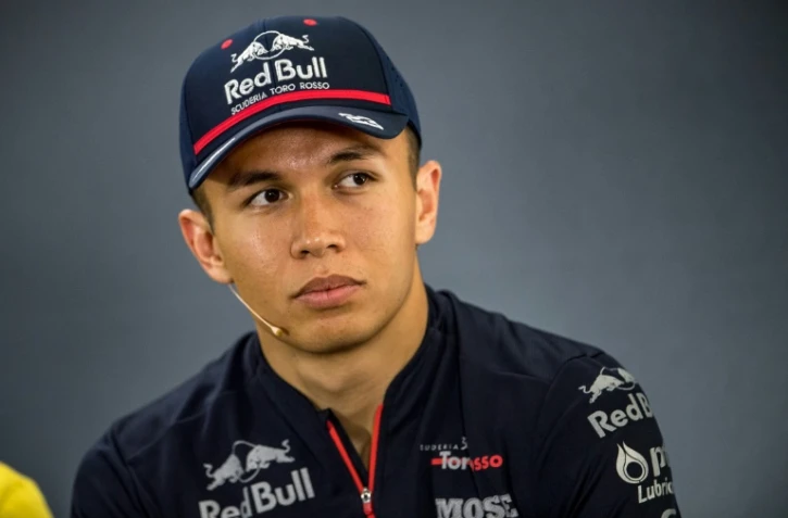 Le Thaïlandais Alexander Albon (Red Bull Toro Rosso) en conférence de presse, le 25 juillet 2019 à Hockenheim