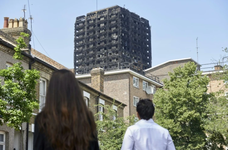 La tour Grenfell calcinée, le 20 juin 2017 à Londres