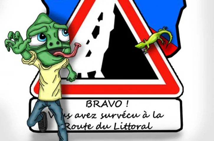 Route du littoral vue par l\'agitateur péi