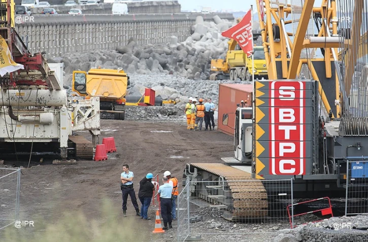 contrôle sur le chantier de la route du littoral