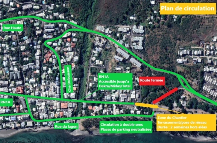 Circulation modifiée travaux réseaux d'eau