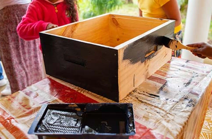 Le Port : des élèves participent à l'embellissement des ruchers 