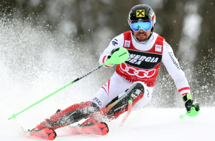 L'Autrichien Marcel Hirscher lors de la première manche du slalom de Zagreb le 4 janvier 2018