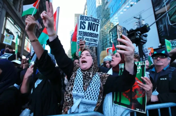 Manifestation de soutien à la Palestine à New York 