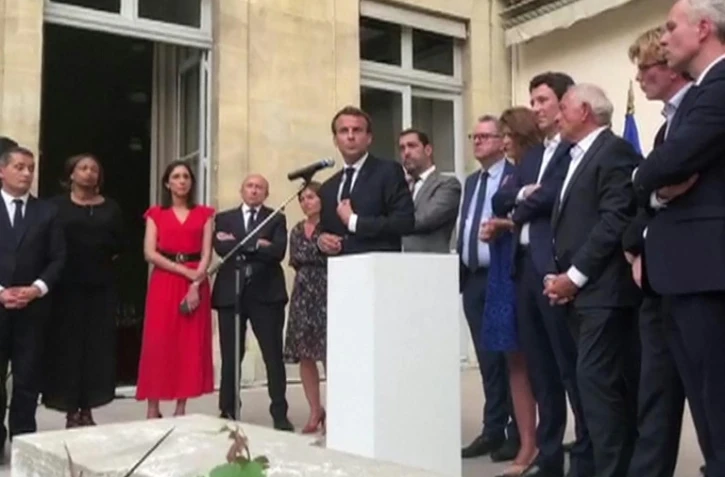 Capture d'écran d'une vidéo de l'allocution d'Emmanuel Macron devant les députés de sa majorité le 24 juillet 2018 à Paris