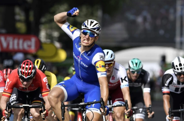 L'Allemand Marcel Kittel, vainqueur de la 6e étape du Tour de France, le 6 juillet 2017 à Troyes